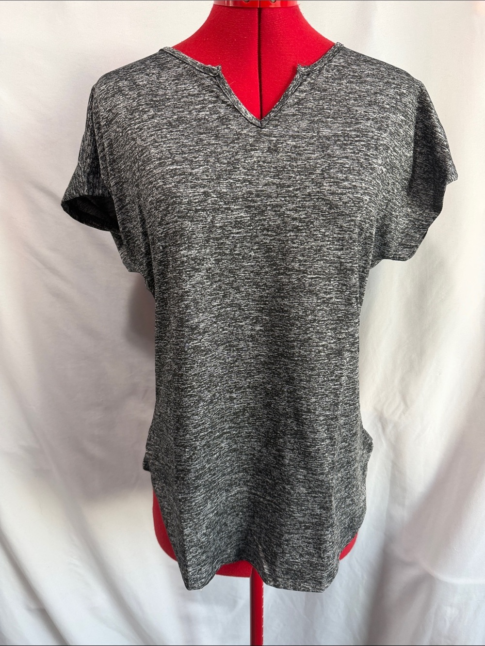 Heather Gray Short Sleeve V-Notch Tee